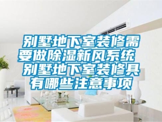 企業(yè)新聞別墅地下室裝修需要做除濕新風系統(tǒng) 別墅地下室裝修具有哪些注意事項