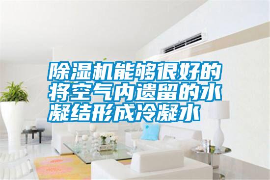 除濕機能夠很好的將空氣內遺留的水凝結形成冷凝水