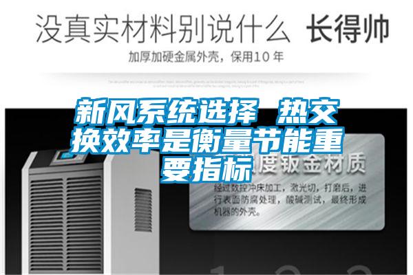 新風系統選擇 熱交換效率是衡量節能重要指標