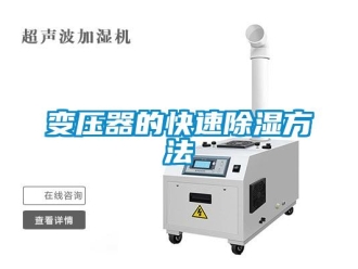 企業新聞變壓器的快速除濕方法