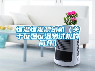 知識百科恒溫恒濕測試機（關于恒溫恒濕測試機的簡介）